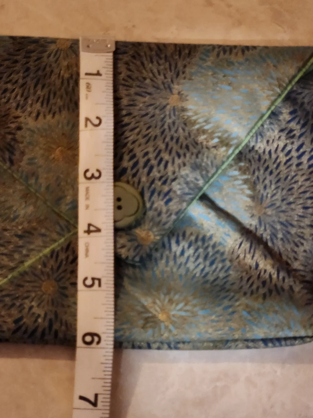 2pc Silk Brocade Pouch Set Red Drawstring 10x6 & Green Envelope 8x6